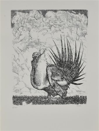 Abacuc SENZA TITOLO incisione su carta, cm 50x35 (lastra cm 31x25) es. 8 su...