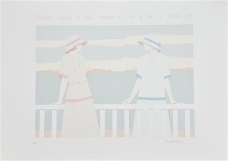 Aldo Andreolo Venezia serigrafia su carta, cm 50x70 es. prova d'autore firma