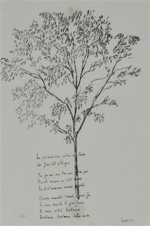 Renzo Biasion LA PRIMAVERA litografia su carta, cm 24x17 es. 10 su 11 firma e...