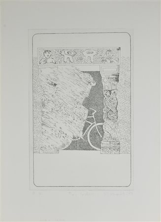 Claudio Knopfli BY-CYCLUS acquaforte su carta, cm 70x50 (lastra cm 50x32) es....