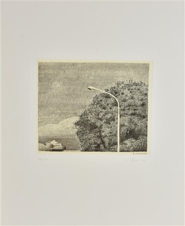 Sandro Luporini SENZA TITOLO incisione su carta, foglio cm 70x50, battuta cm...