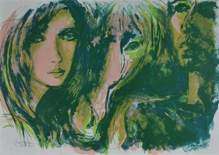 Gina Roma FIGURE litografia su carta, cm 50x70 es. 90 su 90 firma e data...