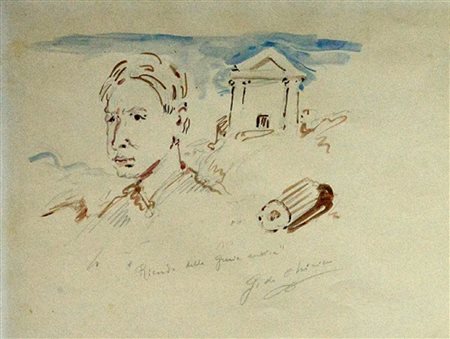 Giorgio De Chirico "Ricordo della Grecia antica" 1975