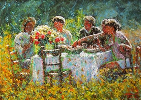 Roberto Masia "Pranzo in campagna" 2000