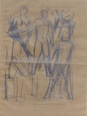 Mario Sironi (Sassari 1885 - Mailand/Milano 1961) Figure, anni '30...