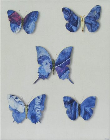 Jiri Kolar (Protivin 1914 – Prag/Praga 2002) Farfalle, 1968;Collage su carta,...