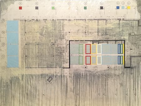 Lukas Wunderer (1949) N. 20/70, 1970;Tecnica mista su carta, 100 x 77 cm...
