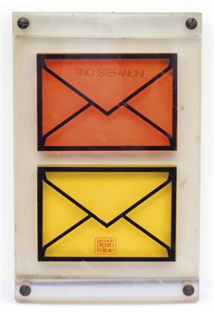 Tino Stefanoni Le buste, 1972;Perspex colorato e serigrafato, 27 x 17,5 cm,...