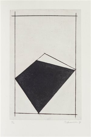 Mauro Staccioli Senza titolo, 1991;Weichgrundätzung u. Trockennadel, 44,5 x...