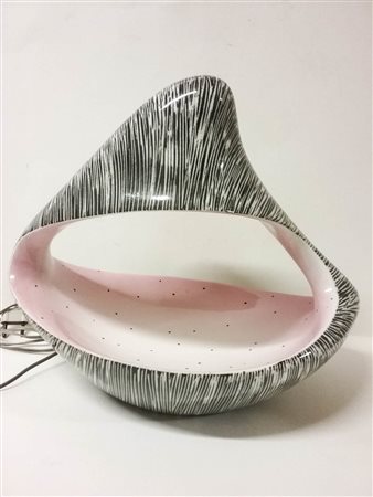 Ariele Torino Lampada;in ceramica smaltata nei toni del bianco, nero e rosa,...