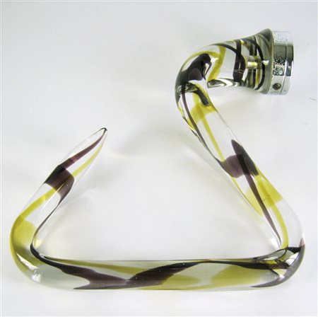 Archimede Seguso (Murano 1909 – 1999) Gancio per guardaroba;in vetro di...