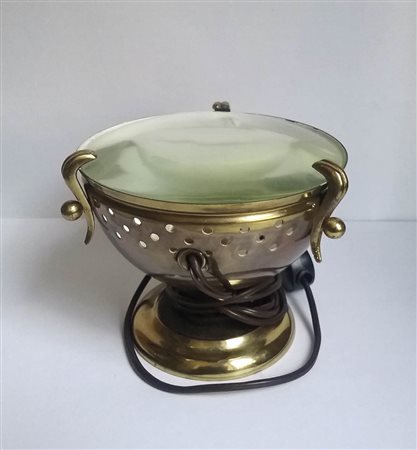 Chiarini Milano Lampada da tavolo;in ottone con diffusore a grossa lente, h....