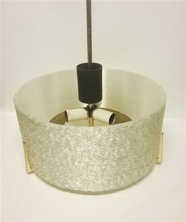 Arlus Lampada a sospensione, Anni ‘50;in ottone e perspex, h 60 cm, in buono...