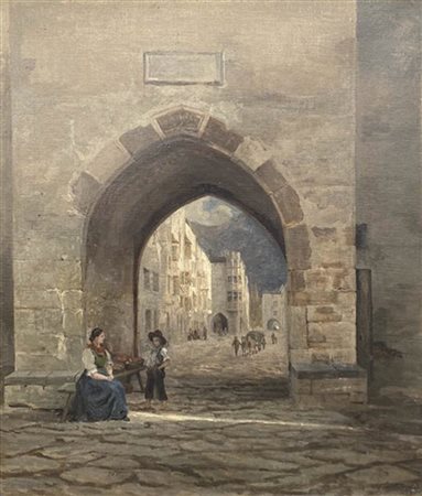 Maler des späten 19. Jh./Pittore del tardo XIX sec. Presso la torre delle...