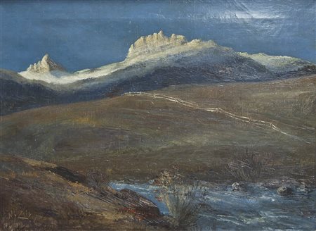 Nico von Zeis Croda da Lago, Cortina d’Ampezzo, 1900 ca.;Olio su tela, 49 x...