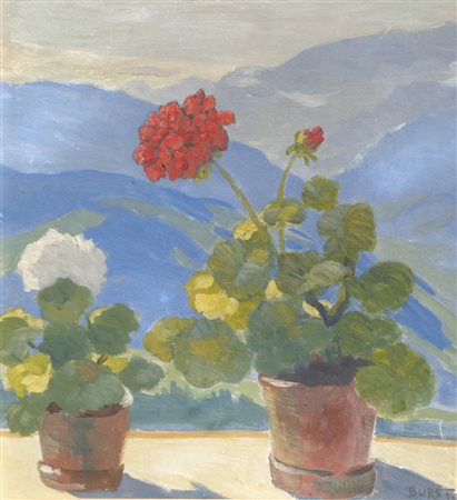 Josef Durst (Wien/Vienna 1878 – Brixen/Bressanone 1950) Vaso di gerani con...