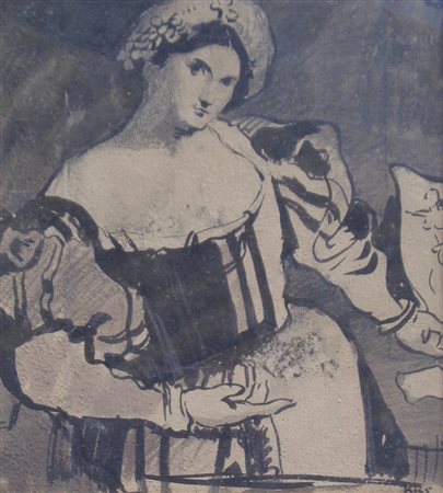 Thomas Riss (Haslach, Stams 1871 – Innsbruck 1959) Signora in abito...