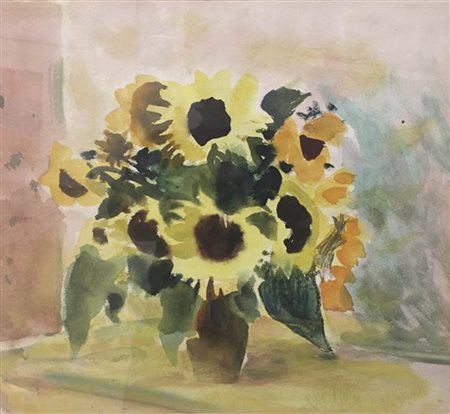 Hans Weber-Tyrol (Schwaz 1874 – Meran/Merano 1957) Girasoli;Acquerello, 31 x...