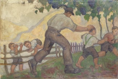 Max Sparer (Söll, Tramin/Termeno 1886 – Bozen/1968) Il furto dell'uva,...