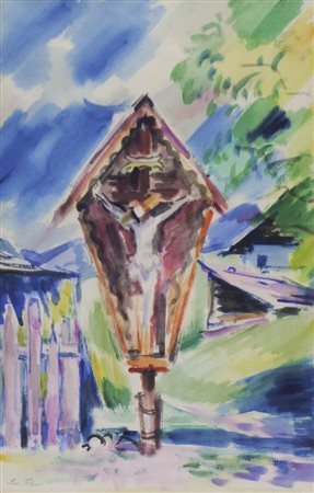 Emaunuel Fohn (Klagenfurt 1881 – Bozen/Bolzano 1966) Capitello votivo, Alpe...