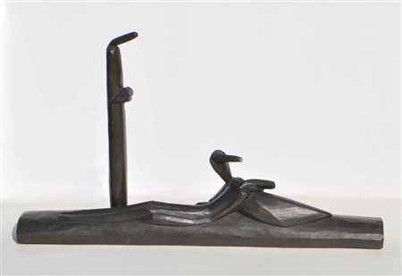 Franz Bacher (Gais 1903 – Bruneck/Brunico 1981) Compianto;Bronzo postumo, h....