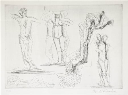 Fritz Wotruba (Wien/Vienna 1907 – 1975) Convoluto di 4 acquaforti e una...