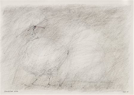 Paul Flora (Glurns/Glorenza 1922 – Innsbruck 2003) Uccello blu-verde,...