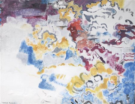 Gertraud Pesendorfer Primo sole;Olio su tela, 104 x 134 cm Firma, sul retro...