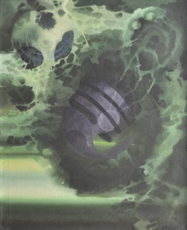 Joshy Stieber (Innsbruck 1933 – 2008) Sotto l’influsso dei pianeti,; Acrilico...