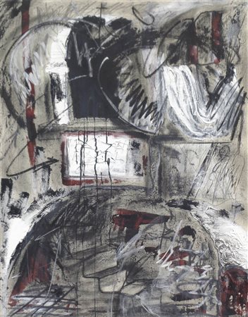 Giuseppe Debiasi (* Ala 1947) Dalla serie “storie di paese”;Acrlico su tela,...