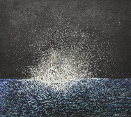 Karl Käfer (* Salzburg/Salisburgo 1947) Genesis 1, 2;Acrilico su tela, 40 x...