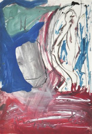 Siegfried Anzinger (* Weyer 1953) Senza titolo, 1983;Guazzo su carta, 50 x 35...