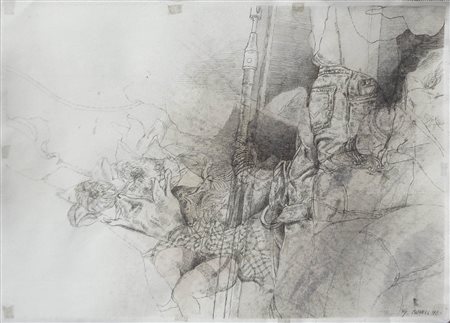 Gotthard Bonell (* Truden/Trodena 1953) Signiert u. datiert;Tecnica mista su...