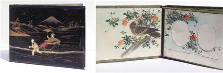 Fotoalbum Giapponese, Inizio ‘900;Con 10 pagine portafotografia in cartoncino...