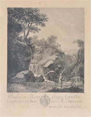 Johann Wolfgang von Goethe nach Alexander Thiele Paesaggio alpino con...