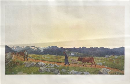 Giovanni Segantini (Arco 1858 – Pontresina 1899) Paesaggio...