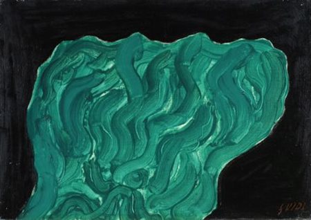 Virgilio Guidi (Roma, 1891 - Venezia, 1984) Verde e nero, 1959 Olio su tela,...