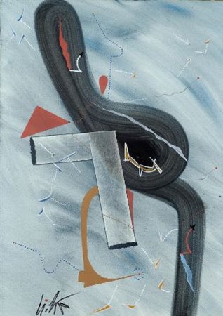 Sergio D'Angelo (Milano, 1932) L'amour aux antipodes, 1994 Tempera e gemma su...