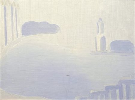 Virgilio Guidi (Roma, 1891 - Venezia, 1984) Marina Olio su tela, cm. 30x40...