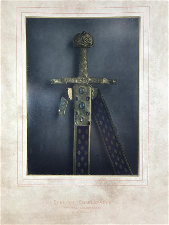 Leon Vidal (1833 - 1906) Photochromie. épée dite de Charlemagne, Musée du...