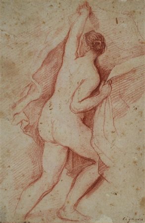 Carlo Cignani (1628 - 1719) NUDO FEMMINILE sanguigna su carta, cm 20x13,5...