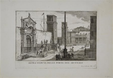 Luca Carlevarijs (1663 - 1730) ALTRA VEDUTA DELLE PORTE DELL'ARSENALE. DA LE...