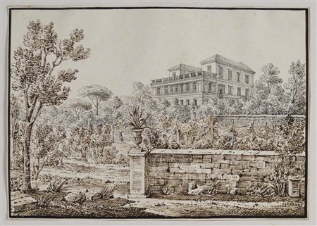 Antonio Senape (1788 - 1850) CASINO RUFFO china su carta, cm 20x29 sul retro:...
