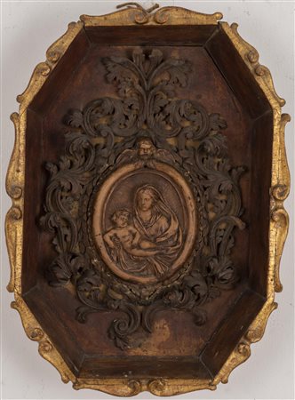 Tommaso Amantini (1625 - 1675) MADONNA CON BAMBINO bassorilievo in...
