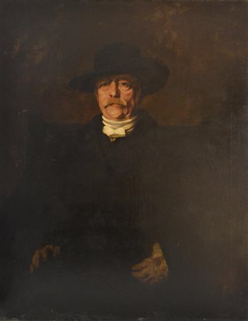 Attribuito a Franz Von Lenbach (1836 - 1904) RITRATTO DI OTTO VON BISMARK...