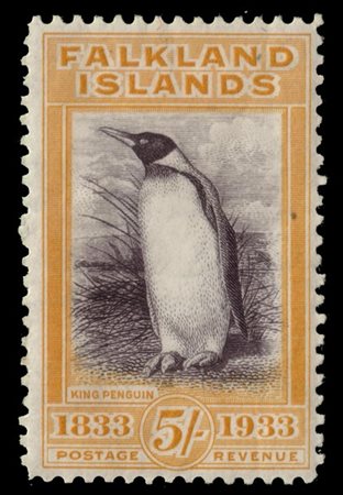 FALKLAND ISLANDS 1933
"Centenary of British Administration". 5s. black and yell