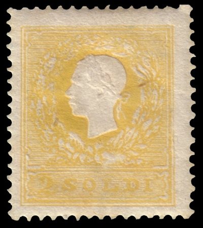 LOMBARDO-VENETO 1858
2s. giallo, I tipo

Provenienza
Collezione "Nimue"


Cert.