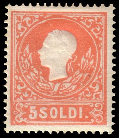LOMBARDO-VENETO 1858
5s. rosso, I tipo
Notevole centratura e freschezza

Proven