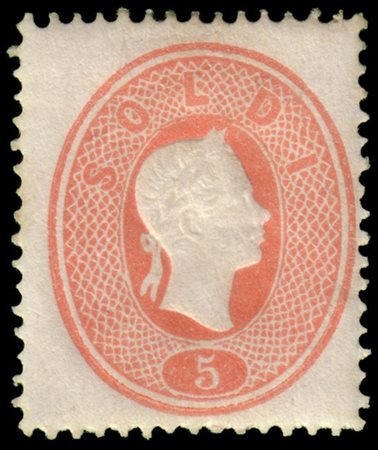 LOMBARDO-VENETO 1861
5s. rosso chiaro

Provenienza
Collezione "Nimue"


Cert. S