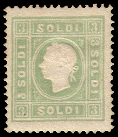 LOMBARDO-VENETO 1862
3s. verde giallo

Provenienza
Collezione "Nimue"


Cert. S